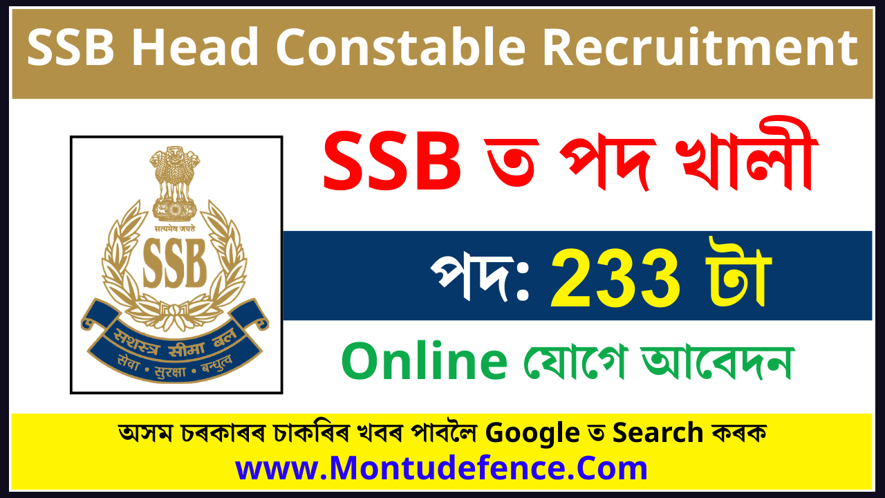 SSB Head Constable Recruitment 2026